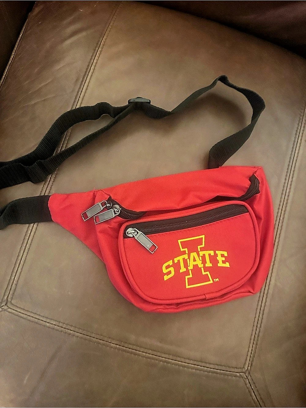 NCAA Iowa State Cyclones 3 Pocket Fanny Pack Waist Bag Red & Black - NWOT